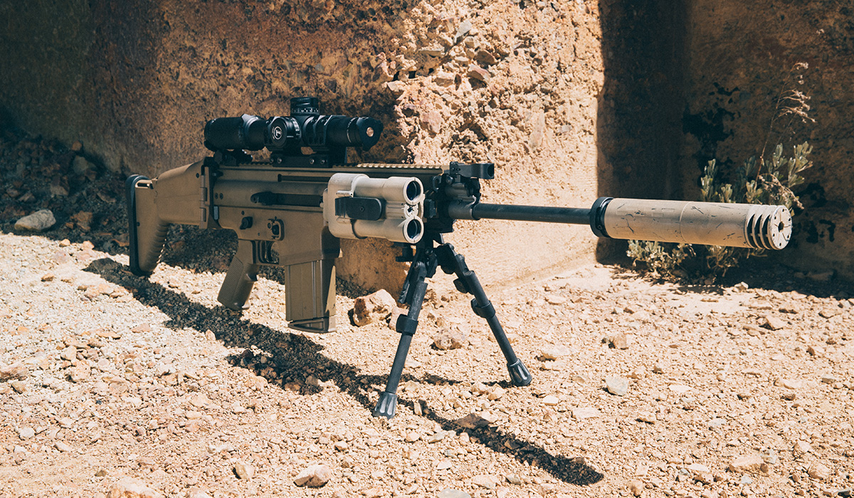 The FN SCAR with the SilencerCo Omega 300.
