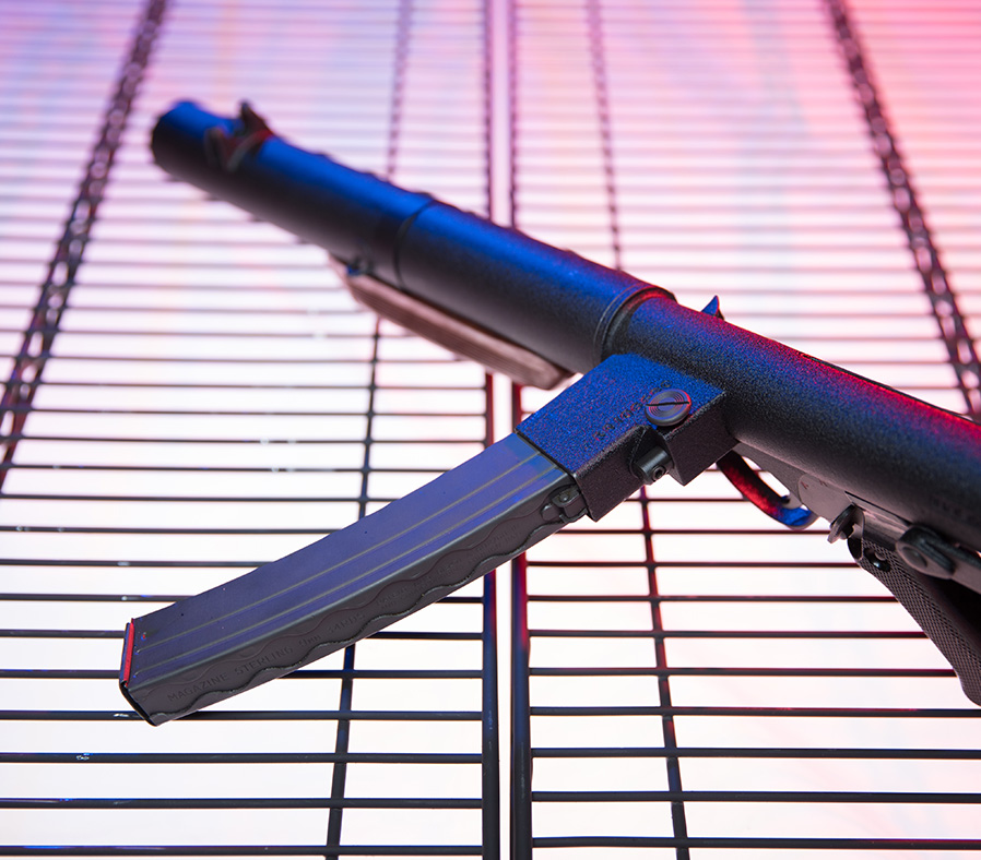 The Sterling SMG submachine gun.