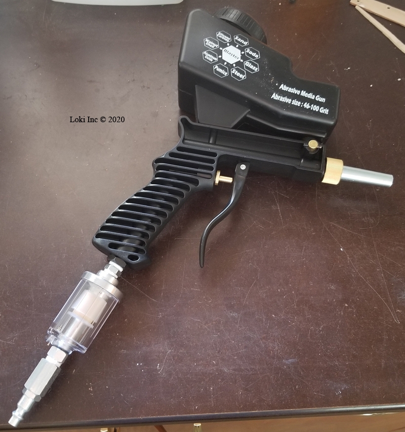 Blast gun and inline dryer, assembled