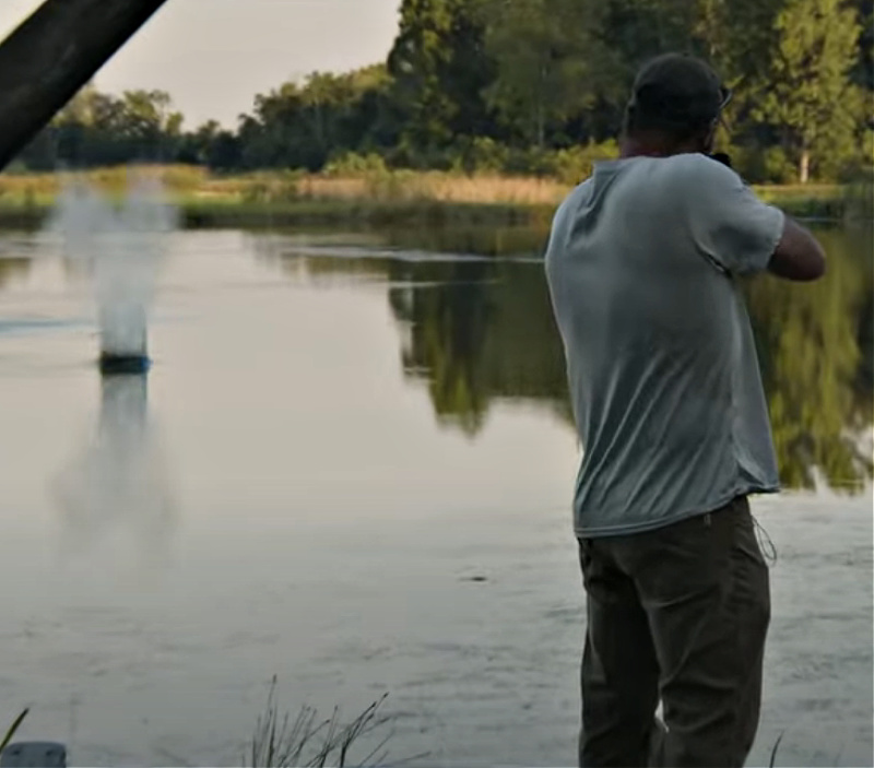 crawfish farmer shooting turtles
