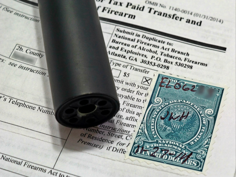 Paper ATF Form 4 with suppressor