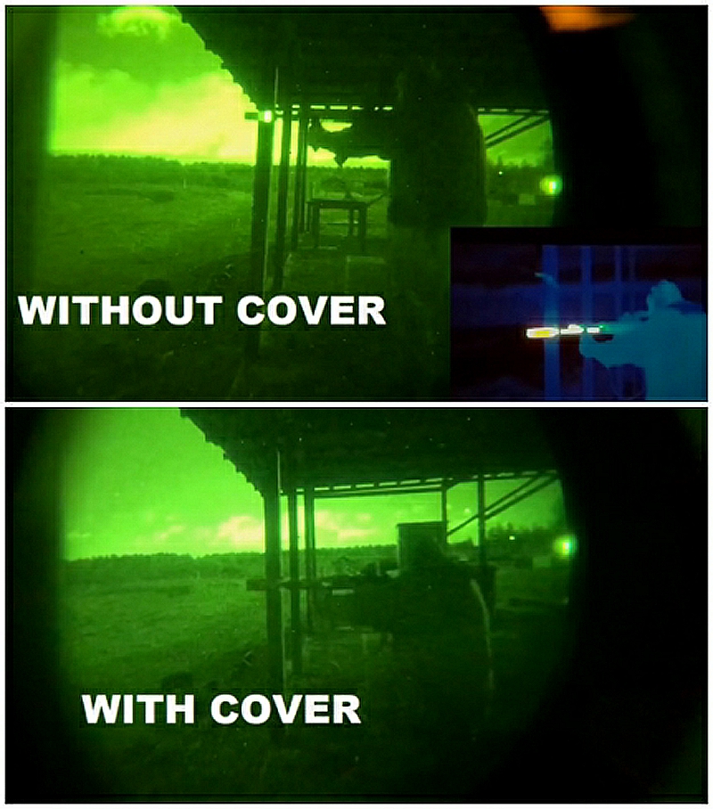 heat signature of suppressor with and without a cover
