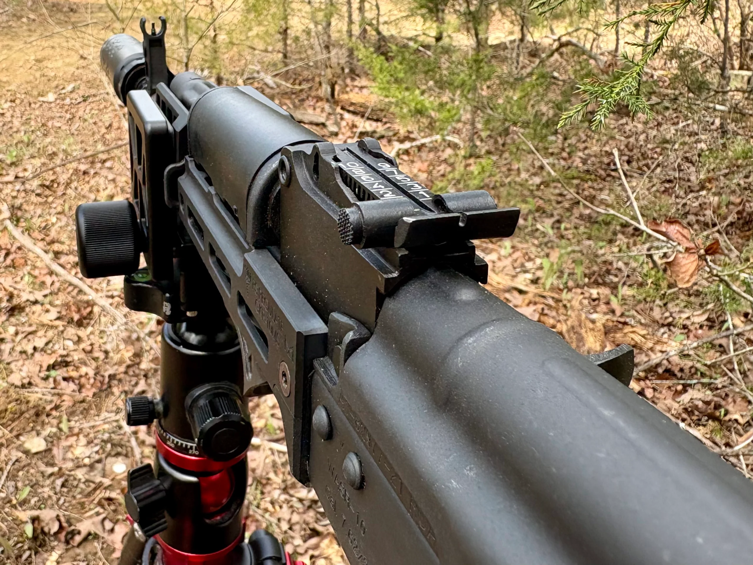 shooter's view of a suppressed ak rifle