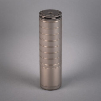 silencerco scythe-ti suppressor on grey background