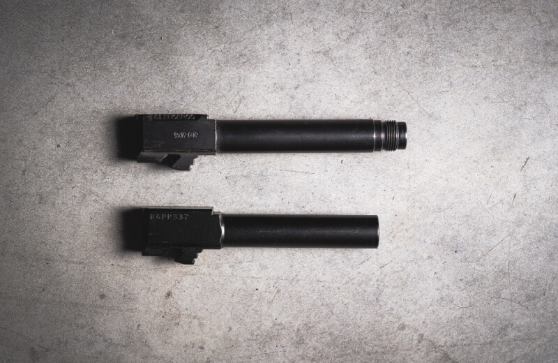 threaded and unthreaded pistol barrels