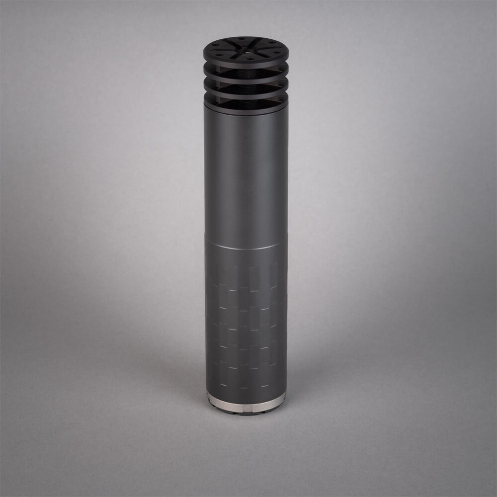 silencerco omega 300 dt suppressor on a grey background