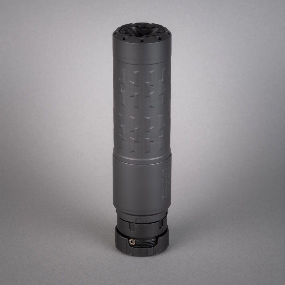 silencerco velos lbp 556 suppressor on a grey background