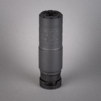 silencerco velos lbp 556k suppressor on a grey background