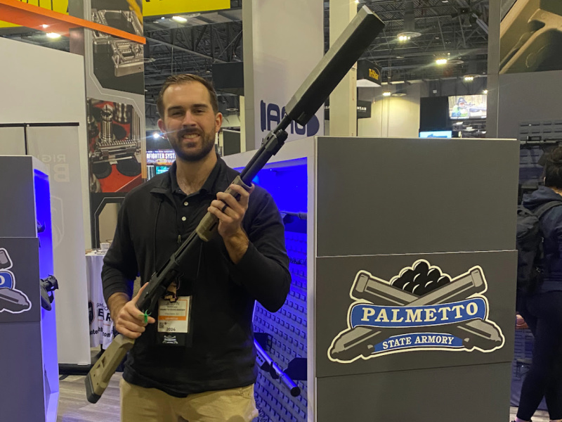 Palmetto State Armory had their PSA 570 shotgun on display with the SilencerCo Salvo 12.