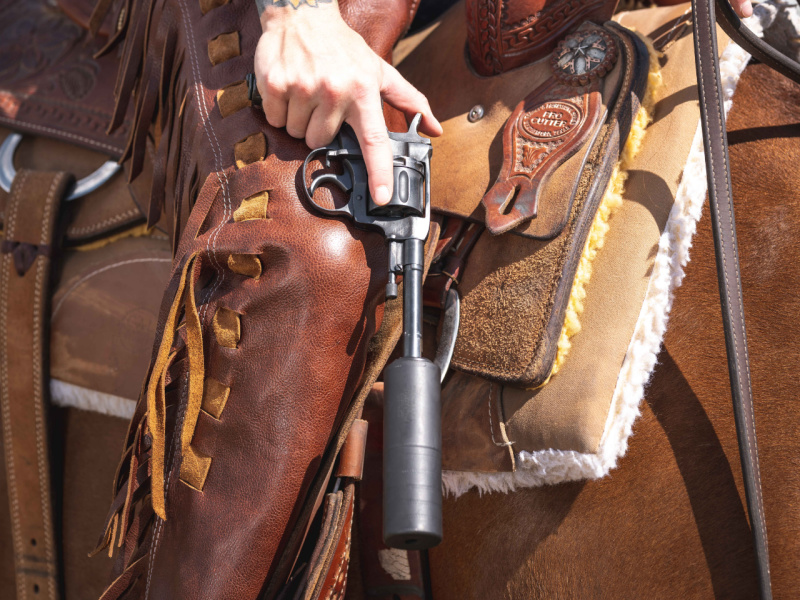 best handgun suppressors - SilencerCo Omega 9k on a revolver