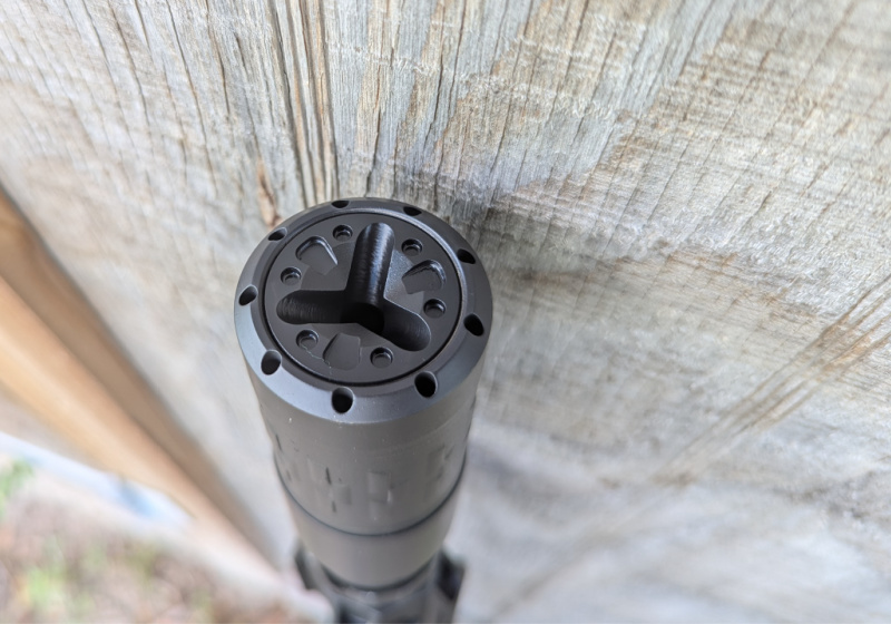 SilencerCo Charlie front cap on Velos LBP 556K