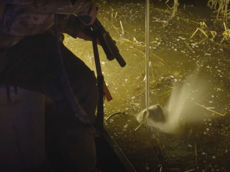 night nutria hunt - close range shot, suppressed