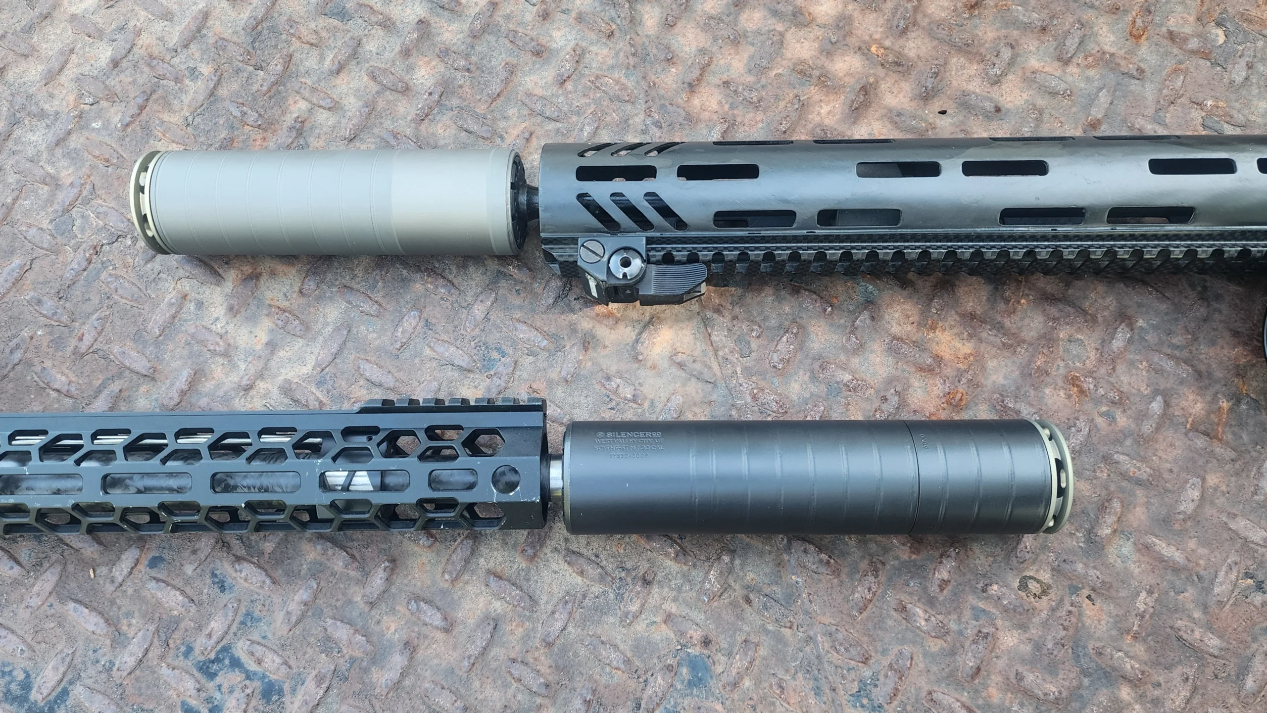 Thanks to its lighter weight, the Scythe-Ti (picture top) is the perfect match for an ultra-light carbon fiber build. The Scythe STM is made for impressive durability and serves as the ideal fit for a heavier rifle.