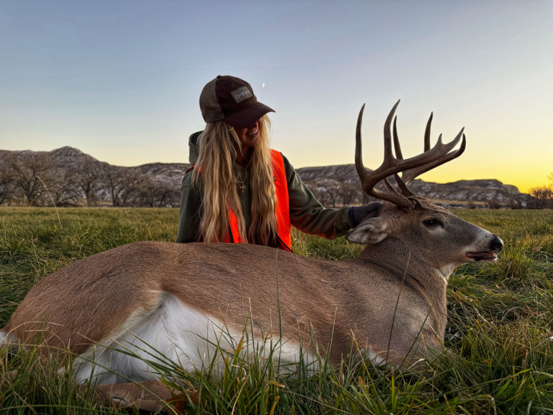 Bridget Fabel with Wyoming whitetail buck