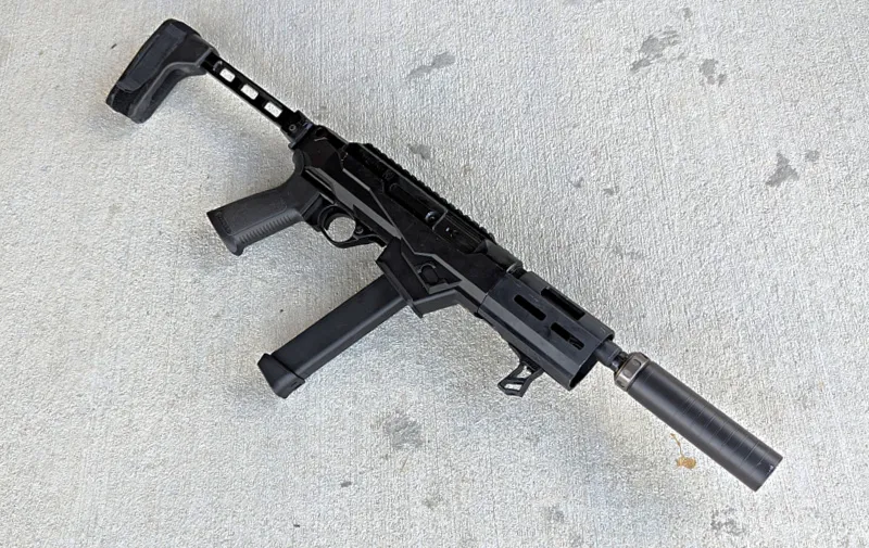 Suppressed Ruger PC Charger with SilencerCo Spectre 9