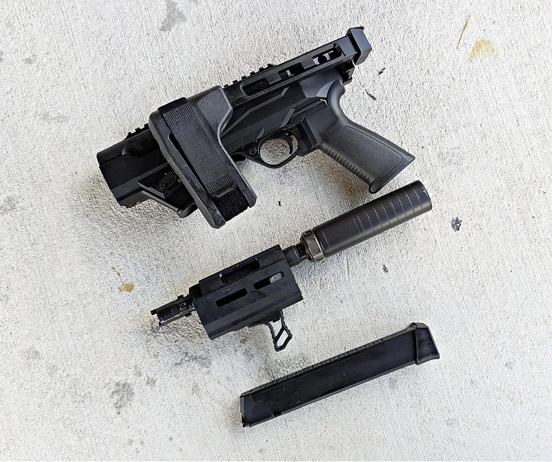 The Ruger PC Charger broken down to a small, easy-to-tote platform.