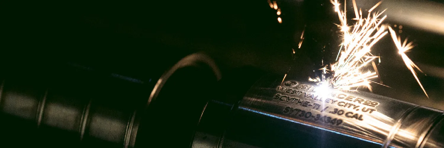 How suppressors are made - image showing SilencerCo suppressor being laser engraved