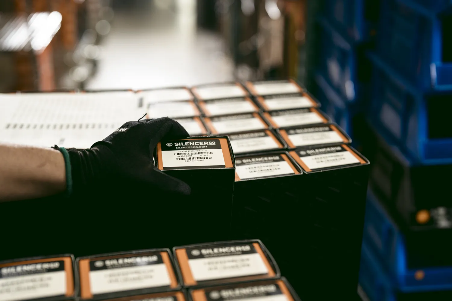 Final checks and labeling ensure every suppressor matches its serialized documentation before shipping.