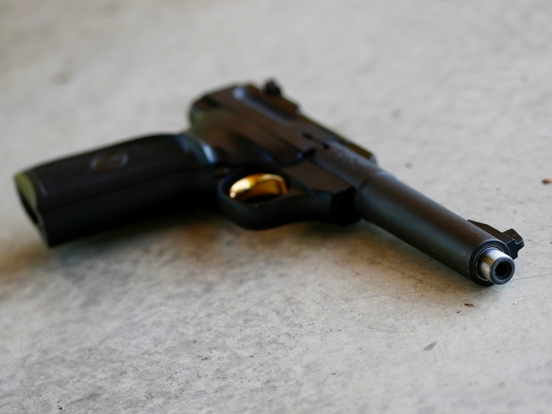 Browning Buckmark rimfire pistol with threaded barrel